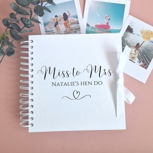 Personalised Hen Do Guest Book, Hen Do Scrapbook Album, Hen Do Keepsake, Bride To Be Gift, Miss To Mrs, Hen Party Decor, Hen Party Gift
