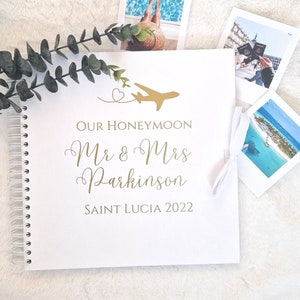 Personalised Honeymoon Scrapbook, Honeymoon Photo Album, Honeymoon Keepsake Gift, Wedding Gift