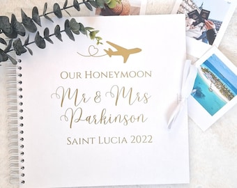 Personalised Honeymoon Scrapbook, Honeymoon Photo Album, Honeymoon Keepsake Gift, Wedding Gift
