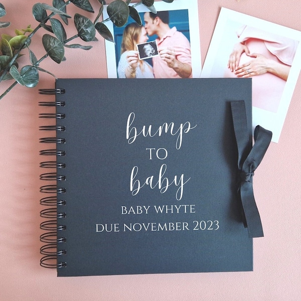 Personalizado desde Bump To Baby Scrapbook, Diario de embarazo, Álbum de recortes de bebé, Regalo de embarazo, Libro de embarazo, Libro de bebé, Álbum de fotos de bebé