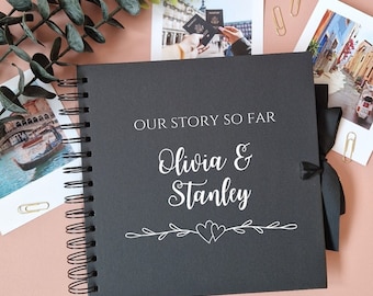 Personalised Couples Scrapbook, Our Story So Far Album, Anniversary Gift, Memory Book, Gift for Him or Her, Keepsake Album