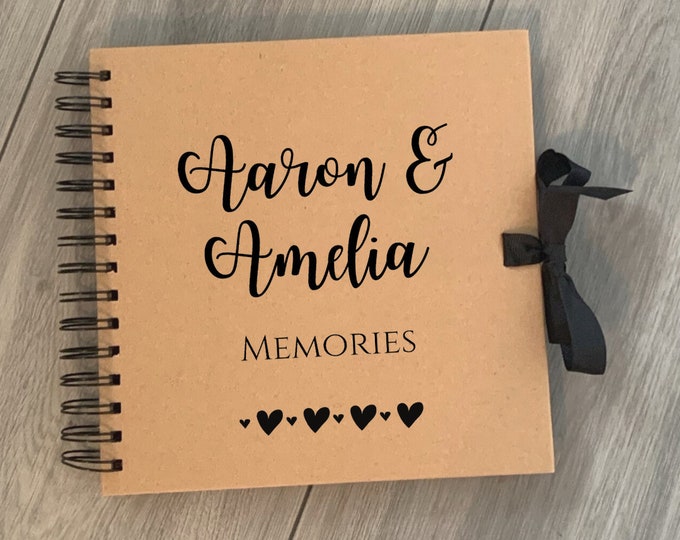 Couples Scrapbook, Personalised Couples Memory Book, Gifts For Her, Valentines, Anniversary Photo Album, For Couples & Friends Memories