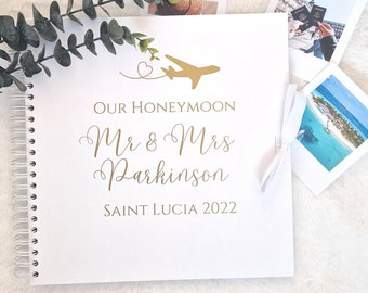 Personalised Honeymoon Scrapbook, Honeymoon Photo Album, Honeymoon Keepsake Gift, Wedding Gift