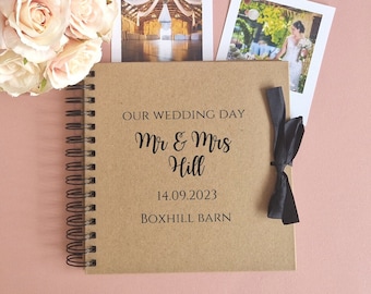 Personalised Wedding Guest Book, Wedding Scrapbook, Location, Date and Venue, Wedding Photo Album, Wedding Memory Book