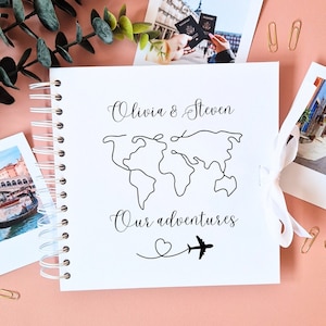 Travel Scrapbook, Personalised Scrapbook World, Travel Book, Holiday Scrapbook, Travel Memory Book, Adventure Book, Travel Gift, Memory Book