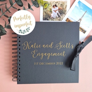 IMPERFECT - CLEARANCE Engagement Gift, Personalised Engagement Scrapbook Album, Engagement Party Guestbook