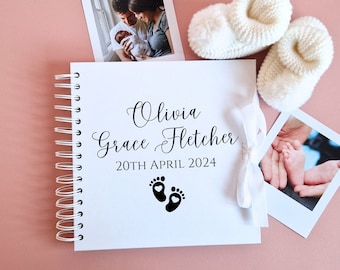 Personalised Baby Journal, Baby Scrapbook, Baby Memory Book, New Baby Gift, Journal For New Born, Keepsake Gift For New Parents