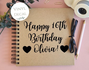Décalcomanie en vinyle pour scrapbooking d'anniversaire à faire soi-même, livre d'or d'anniversaire à faire soi-même, cadeau d'anniversaire, tout âge, album d'anniversaire à faire soi-même, auto-application, tout âge