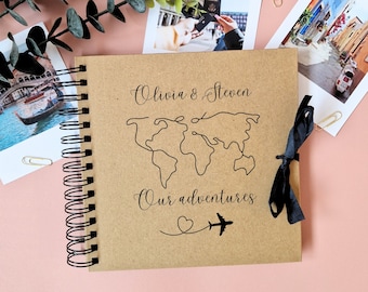 Personalised Travel Scrapbook, World Scrapbook, Travel Book, Holiday Scrapbook, Travel Memory Book, Adventure Book, Travel Gift, Memory Book