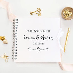 Personalised Engagement Scrapbook, Engagement Party Guest Book, Engagement Gift for Couples, Engagement Keepsake, Engagement Photo Book