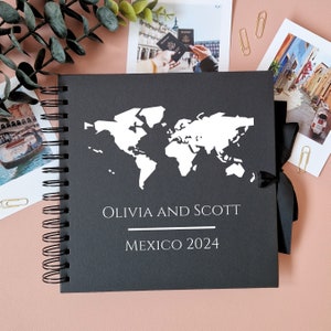 Travel Scrapbook, Personalised Couples Travel Journal, World Travel Album, Travel Memory Book, Adventure Book, Travel Gift, Gift For Couples