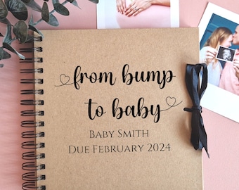 Personalised Bump To Baby Scrapbook, Pregnancy Journal, Baby Scrapbook, Pregnancy Gift, Baby Memory Book, Baby Book, Baby Photo Album