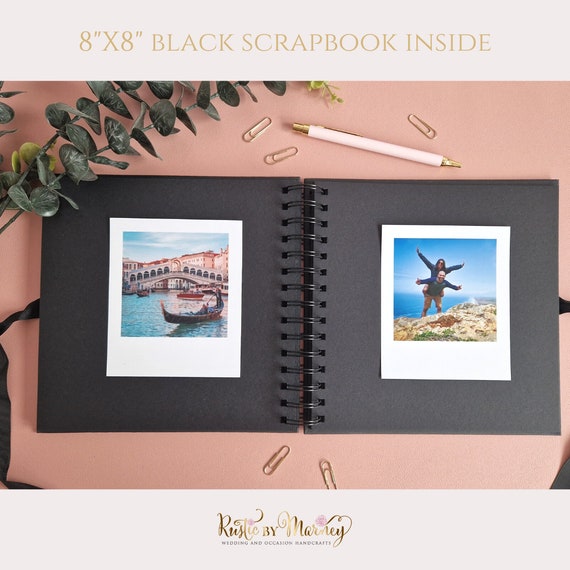 Blank Scrapbook, Black 8x8 Inches, Black 12x12 Inches, Spiral