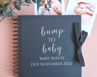 Personalised Bump To Baby Scrapbook, Pregnancy Journal, Baby Photo Album, Pregnancy Memory Book