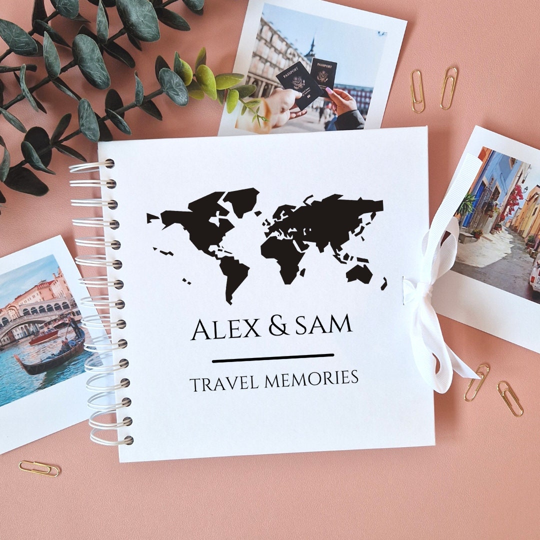 Travel Memory Book or Photo Album, Personalised 'our Travels' Book 
