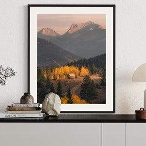 Autumn Cabin Photography Framed Photo Print, Colorado Mountains Wall Art, Landscape Photography Fine Art, Housewarming or Anniversary Gift