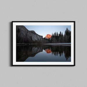 Yosemite Half Dome Wall Art | National Park Photography Print | Nature Home Decor | Landscape Photo for Entryway | Sunset Mountains Artwork
