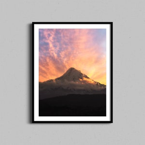 Mount Hood Photography Print | Oregon Mountains Landscape Photo | Nature Wall Art | Outdoors Home Decor | Farmhouse Art | Minimal Nordic Art
