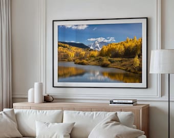 Rocky Mountains Wall Art | Colorado Photography Print | Autumn Landscape Artwork | Fall Snowy Aspen Trees Photograph | Nature Home Decor