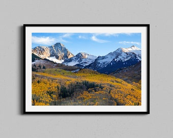 Colorado Autumn Wall Art | Rocky Mountains Home Decor | Fall Season Artwork | Farmhouse Landscape Photography Print | Autumn Aspen Forest