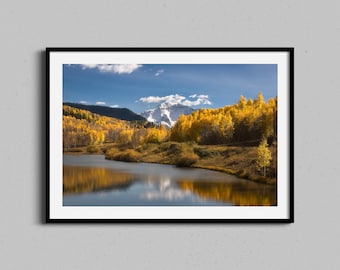 Rocky Mountains Wall Art | Colorado Photography Print | Autumn Landscape Artwork | Fall Snowy Aspen Trees Photograph | Nature Home Decor