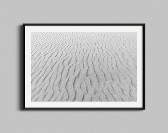 Beach Wall Art | Abstract Sand Photo Print | Ocean Tropical Photography | Black & White Ocean Art, Minimalist Photograph, Coastal Home Decor