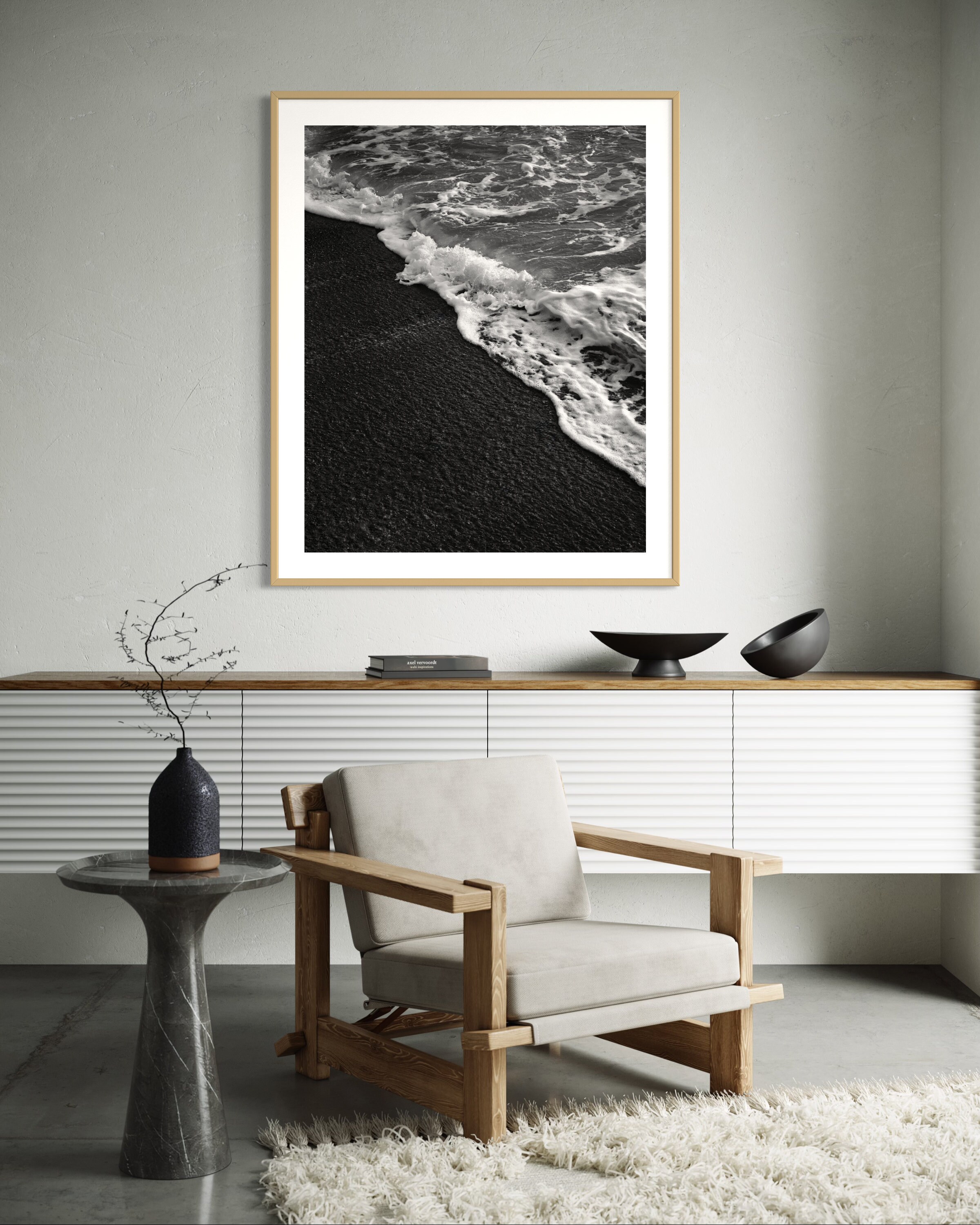 Black Sand Beach Wall Art | Black and White Coastal Fine Art | Abstract ...