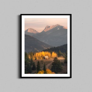 Fall Mountain Cabin Wall Art | Colorado Autumn Photo Print | Rocky Mountains | Landscape Photography Fine Art | Farmhouse Nature Home Decor