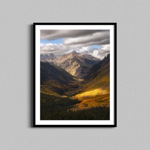 Herbst Berge Wandkunst | Gelbe Herbst Espen Bäume | Landschaft Colorado Fotodruck | Gerahmte Natur Home Decor für Väter