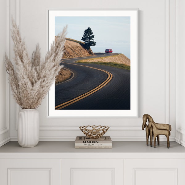 California Vanagon Framed Photography Print, Surfing Van Life Lifestyle, Pacific Coast Highway 1 Fine Wall Art, Great Father's Day Gift