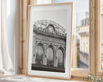 Denver Union Station Wandkunst | Colorado Fotodruck | Schwarz & Weiß Kunstwerk | Fotografie Fine Art, Vintage Wohnkultur, Vertikale Fotografie
