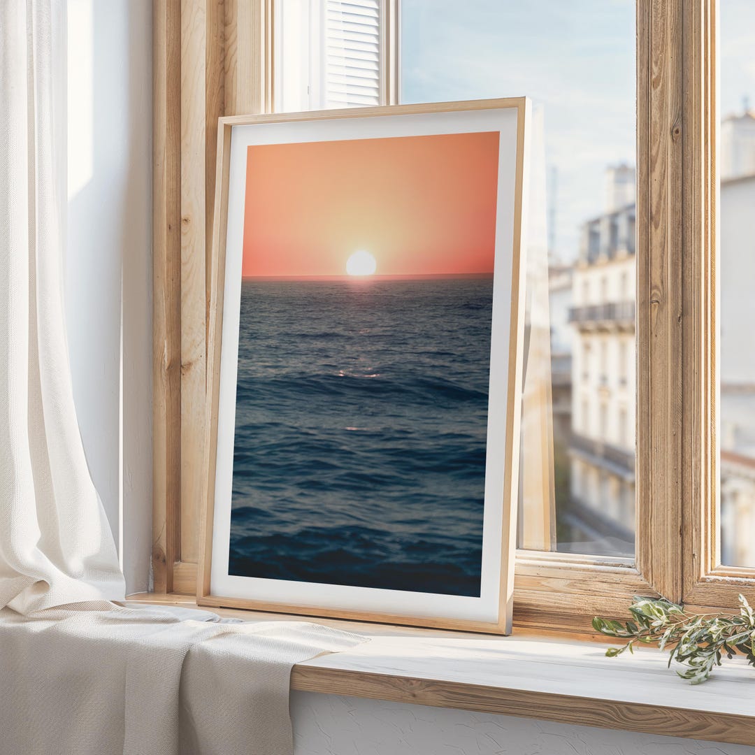 Coastal Sunset Print | Ocean Sunset Photo | Beach Wall Art | Coastal ...