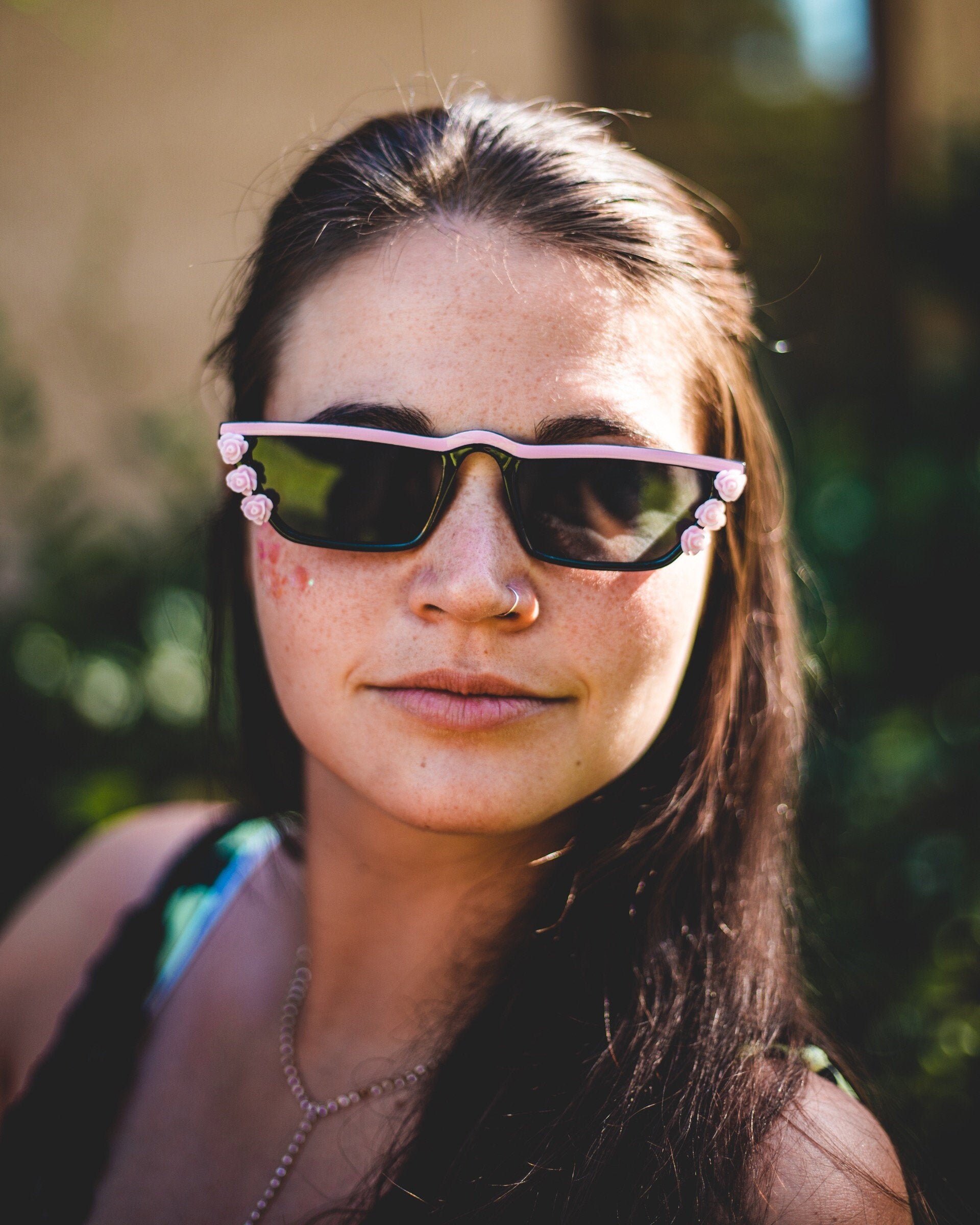 black straight top sunglasses