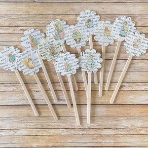 Beatrix Potter storybook cupcake picks | one dozen | cupcake toppers | cake decorations | baby showers | storybook sprinkle