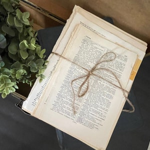 Dictionary Page Bundle | 50 pieces | vintage pages | ephemera | junk journal | mixed media | old book pages | literary