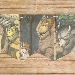 Where the Wild Things Are storybook page banner repurposed book garland bunting image 3