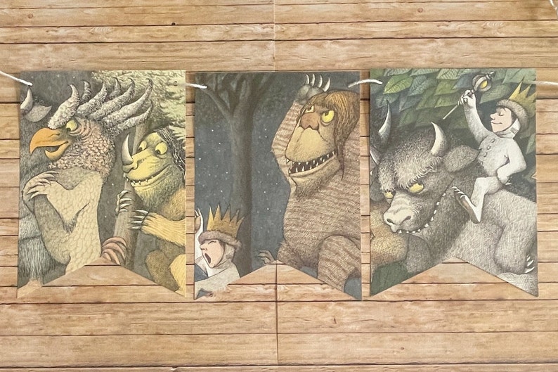 Where the Wild Things Are storybook page banner repurposed book garland bunting image 3
