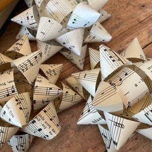 Music gift bows | set of 6 | repurposed books | pretty packages | gift packaging | presents | birthday