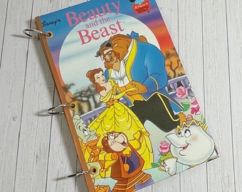 3 Ring Storybook Journal | Upcycled Disney Beauty and the Beast Book | Junk Travel Art Journal | Smash Book | Princess