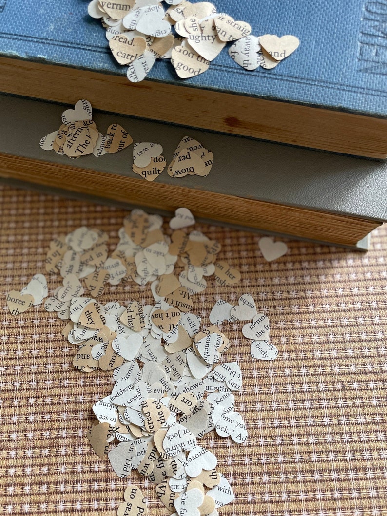 200 pieces book page confetti 5/8 book page table scatter book confetti book table scatter wedding confetti CHOOSE BOOK & SHAPE image 7