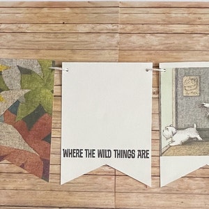 Where the Wild Things Are storybook page banner repurposed book garland bunting image 1