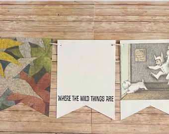 Where the Wild Things Are storybook page banner | repurposed book | garland | bunting