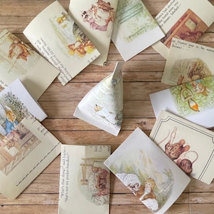 Storybook Peter Rabbit & Friends party favor boxes | set of 12 | baby shower | mint favors | repurposed Beatrix Potter books