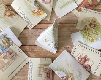 Storybook Peter Rabbit & Friends party favor boxes | baby shower | mint favors | repurposed Beatrix Potter books | set of 12