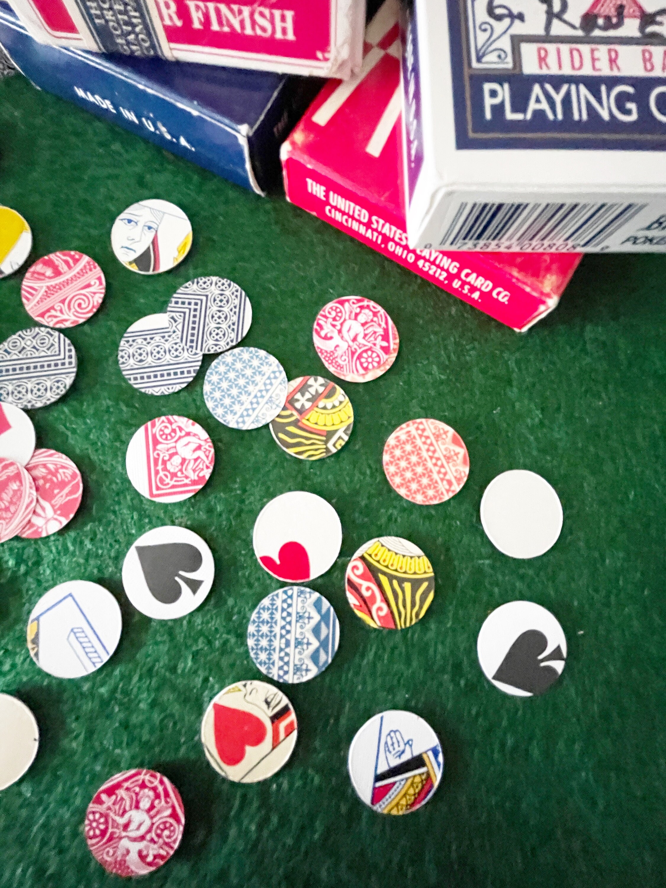 Game night confetti POKER 300 pieces euchre bridge playing cards reduce reuse recycle casino table scatter penny size