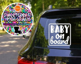 Baby on Board Vinyl Car Decal: New Mom Gift