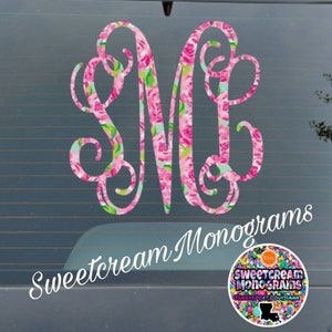 Floral Monogram Vinyl Decal: Car, Laptop, Tumbler Sticker