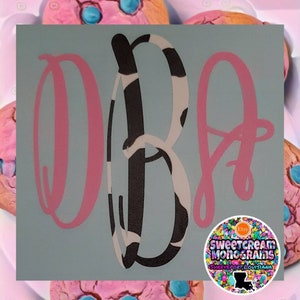 Cow Print Monogram Car Decal|Animal Print Monogram Sticker for Laptop|Cow Print Sticker for Car|New Car Monogram|Cute Cow Print Monogram|NEW