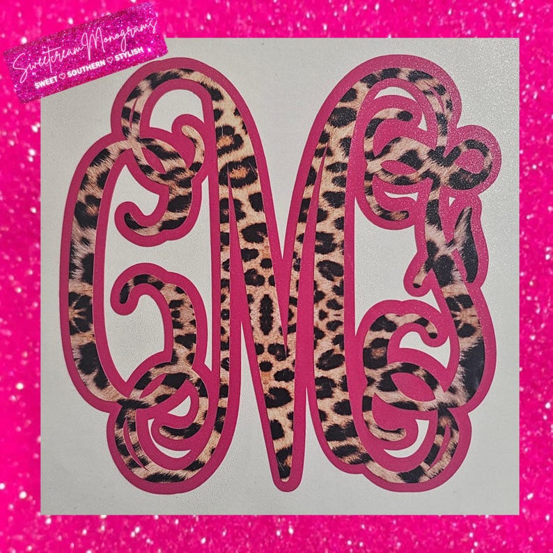 Leopard Print Monogram Leopard Print Monogram Decal: Personalized Car/laptop Sticker - Etsy