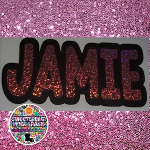Name Decal with Black Outline|Cute Name Vinyl Decal|Name Decal for Cup|Glitter Name Decals|Personalized Name Stickers|Glitter Car Decals|NEW